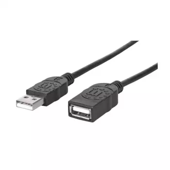 MANHATTAN Καλώδιο επέκτασης Hi-Speed USB 2.0 βύσμα αρσενικό Τύπου-A – υποδοχή θηλυκή Τύπου-A, Μαύρο, 1,8 m (338653)