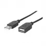 MANHATTAN Καλώδιο επέκτασης Hi-Speed USB 2.0 βύσμα αρσενικό Τύπου-A – υποδοχή θηλυκή Τύπου-A, Μαύρο, 1,8 m (338653)