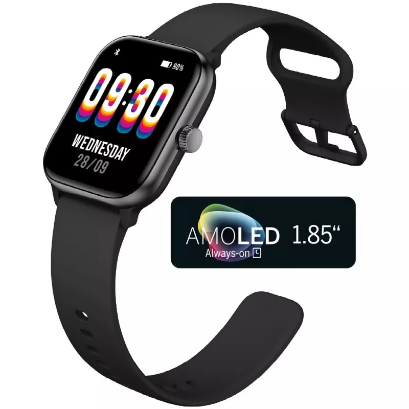 Beafon SmartWatch 201 (201_EU001BS) έξυπνο ρολόι, τετράγωνο, μαύρο-ασημί