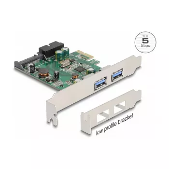 DeLOCK Κάρτα PCI Express x1 σε 2 x USB 3.2 Gen 1 Type-A + 1 x εσωτερικό 19-Pin Header