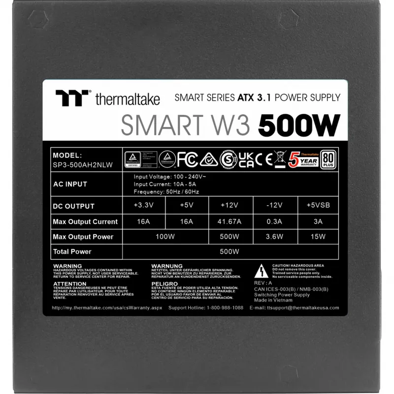 Τροφοδοτικό Thermaltake Smart W3 500 W