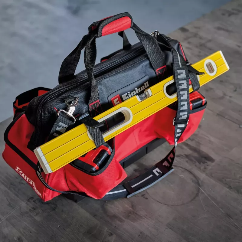 Einhell 4540036 E-Case Bag τσάντα εργαλείων συστήματος, πολυεστέρας, φορτίο 30 kg, μαύρο/κόκκινο