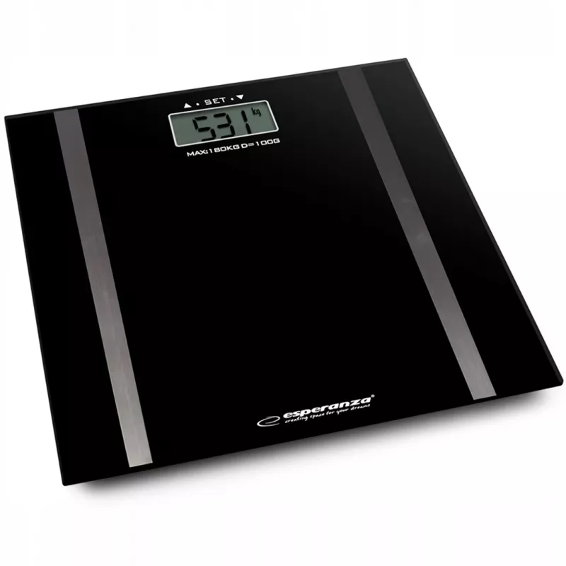 Ζυγαριά μπάνιου Esperanza EBS018K – ηλεκτρονική, 180 kg, μαύρη