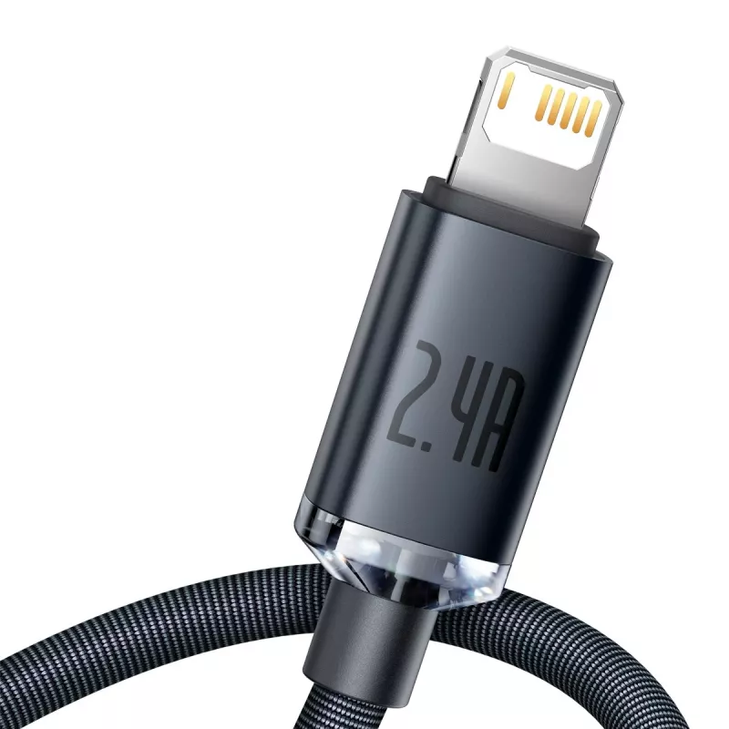 Baseus Crystal Shine καλώδιο USB σε Lightning, 2,4A, 2m (μαύρο)