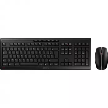 Επιτραπέζιο σετ CHERRY Stream Desktop Recharge πληκτρολόγιο και ποντίκι Universal RF Wireless AZERTY Βελγικό μαύρο