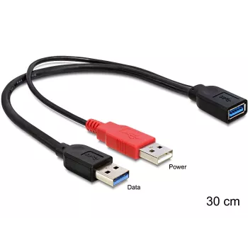DeLOCK 83176 Καλώδιο USB USB 3.2 Gen 1 0,3 m USB A σε 2 x USB A