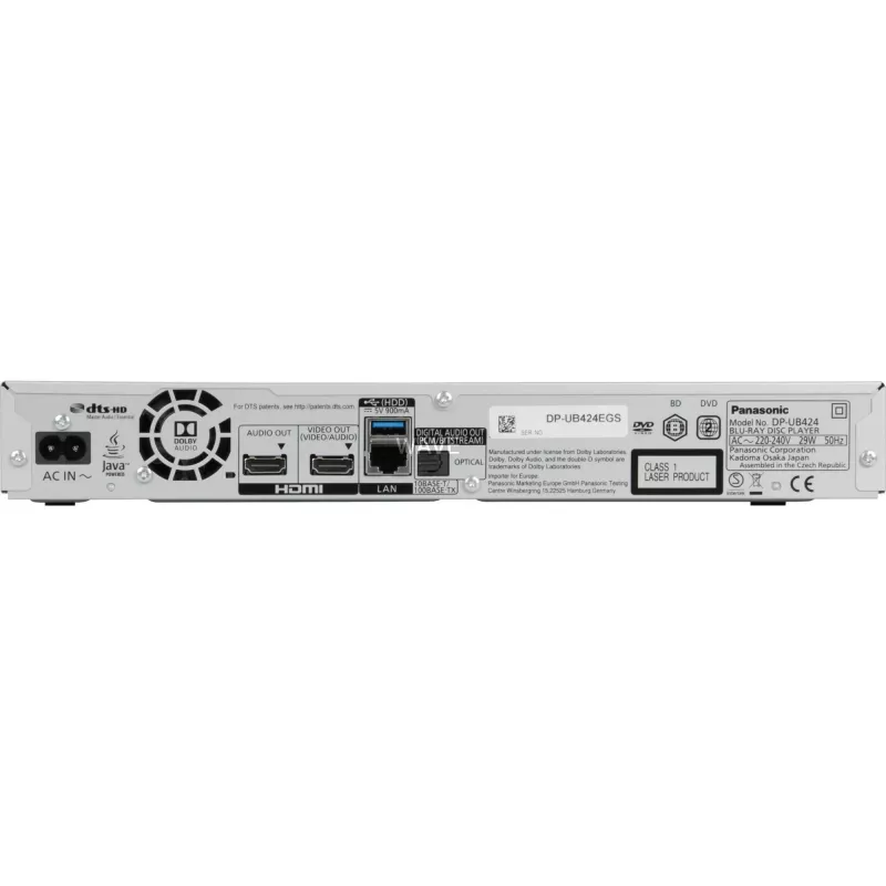Αναπαραγωγέας Blu-Ray Panasonic DP-UB424 4K Ultra HD 3D Ασημί