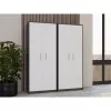 OLIV 2D CLOSED SHELVING UNIT, ανθρακί/λευκό SET
