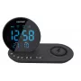 Ραδιόφωνο-ξυπνητήρι FM PLL/ALARM/USB/CR85BK CHARGE/ασύρματη φόρτιση/εσωτερικού χώρου/εξωτερική θερμοκρασία/μαύρο