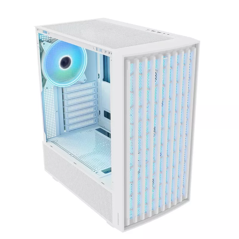 MODECOM BREEZE ARGB Flow MIDI κουτί PC, ATX, USB 3.0 ×2 + USB-C, λευκό