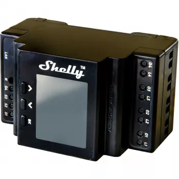 Ρελέ μονάδας ράγας DIN Shelly 4-κάναλο Pro 4PM Wi‑Fi, 4 κανάλια, AC 110–240 V, μέτρηση ισχύος και ενέργειας, τοποθέτηση DIN