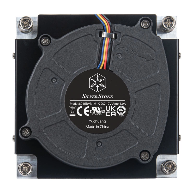 Αερόψυκτρα επεξεργαστή SILVERSTONE SST-XE01-1700A — ανεμιστήρας 8 cm, 1000–5500 U/min, διπλό ρουλεμάν, μαύρο