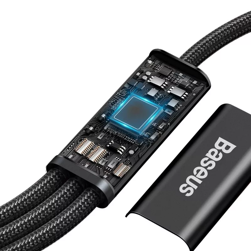 Baseus Rapid Καλώδιο USB 3-in-1 1,5 m USB A USB C/Micro USB A/Lightning Μαύρο