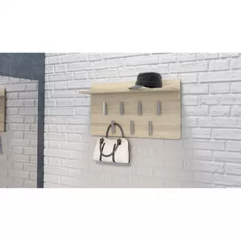 Top e shop WIESZAK 2F SONOMA κρεμάστρα ρούχων — μοριοσανίδα, όψη δρυός, 7 γάντζοι, 700×200×400 mm