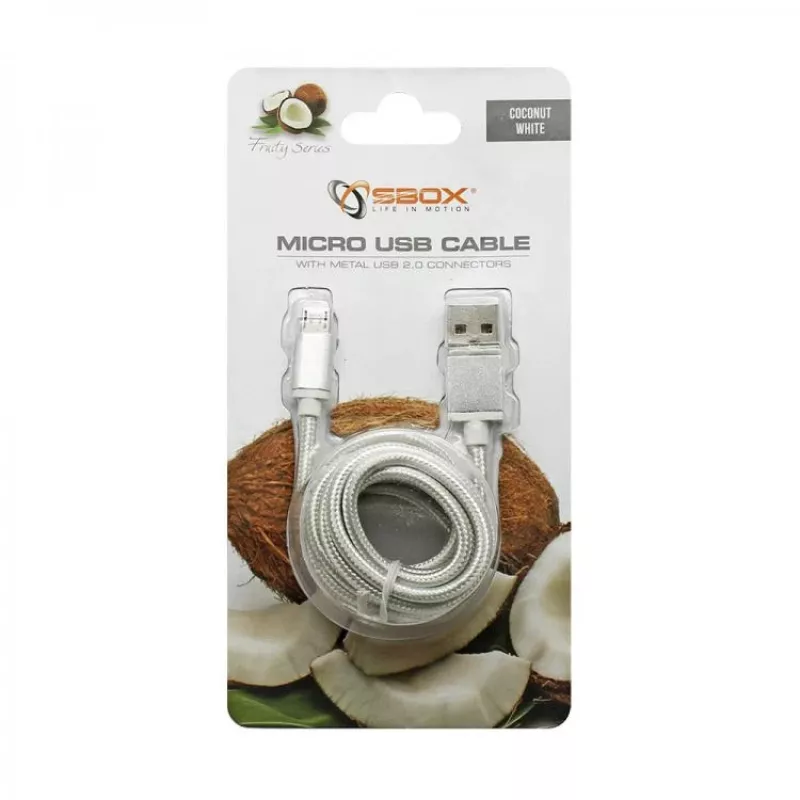 Sbox USB->Micro USB M/M 1,5 m USB-10315W λευκό