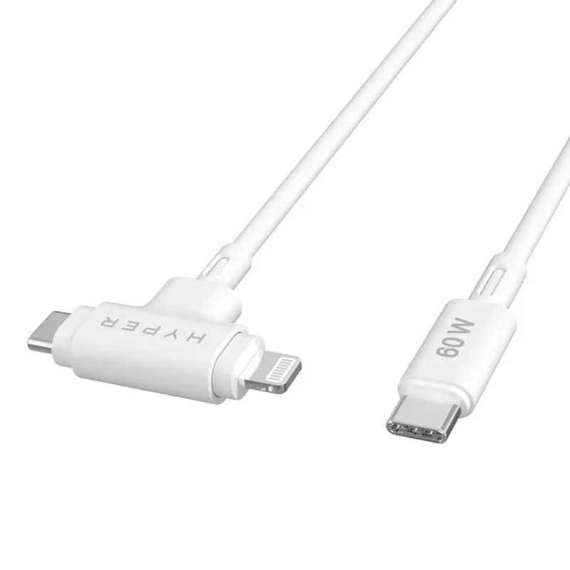 HYPER HyperJuice Καλώδιο USB USB 2.0 1,5 m USB-C USB-C/Lightning Λευκό