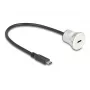 Καλώδιο USB DeLOCK 88183 0,3 m USB-C μαύρο ασημί
