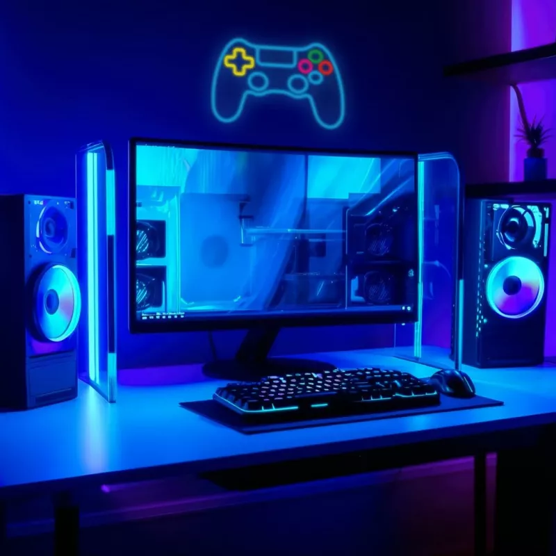 Ενσύρματο χειριστήριο USB MANTA SNL63MT Neon Lights — Χειριστήριο PC με θύρα USB