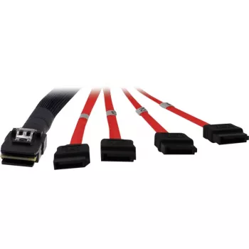Inter-Tech - Καλώδιο SATA/SAS - Serial ATA 150/300/600 - 4-Lane - 36 PIN 4iMini MultiLane σε SATA - 1,0 m - Κόκκινο (88885301)