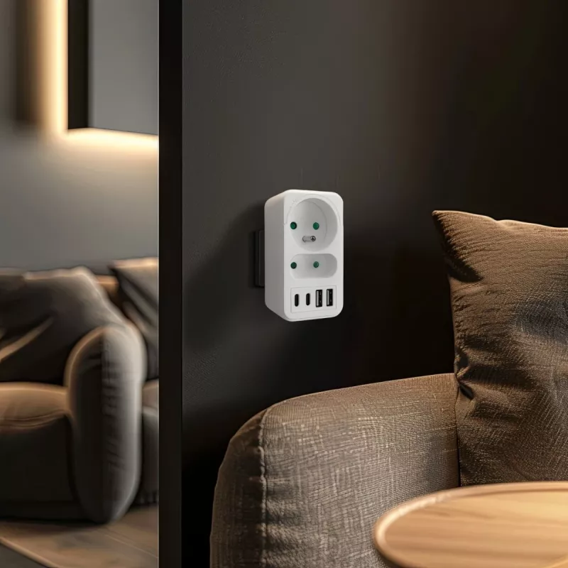 Πολύπριζο MACLEAN MCE249 F/W – 2x πρίζες ρεύματος (16A + 6A) και 4x USB (2x A, 2x C PD 20W)