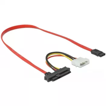 Delock - Καλώδιο SATA/SAS - SAS 12Gbit/s - Εσωτερική τροφοδοσία, 4 ακίδων, Εσωτερικό SAS, 29 ακίδων (SFF-8482) σε SATA (W) - 50 cm