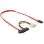 Delock - Καλώδιο SATA/SAS - SAS 12Gbit/s - Εσωτερική τροφοδοσία, 4 ακίδων, Εσωτερικό SAS, 29 ακίδων (SFF-8482) σε SATA (W) - 50 cm
