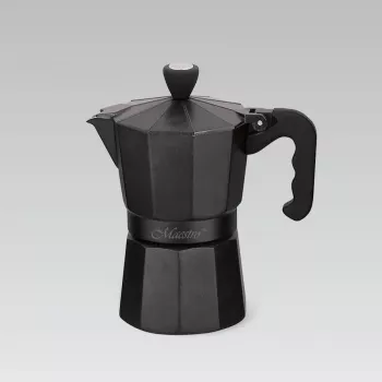 Καφετιέρα Moka Maestro MR-1666-3-Μαύρο, χειροκίνητη αλουμινένια καφετιέρα για 3 φλιτζάνια, 150 ml, μαύρο