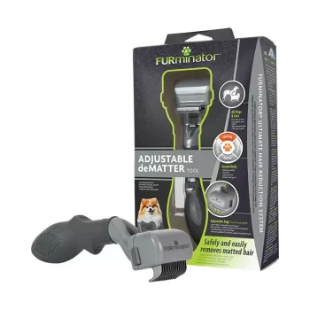 Εργαλείο αφαίρεσης κόμπων FURminator Adjustable — για γάτες και σκύλους, λεπίδα ανοξείδωτου χάλυβα, εργονομική αντιολισθητική λαβή, 185 g, όλων των τύπων τριχώματος