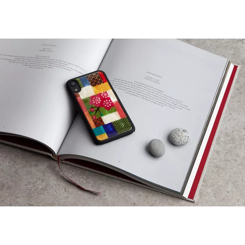 Θήκη κινητού iKins για iPhone XR — σχέδιο άνθους κερασιάς, μαύρη