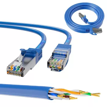 Καλώδιο δικτύου Extralink LAN Καλώδιο patch Cat.6A RJ-45 Cat6a 3m Μπλε