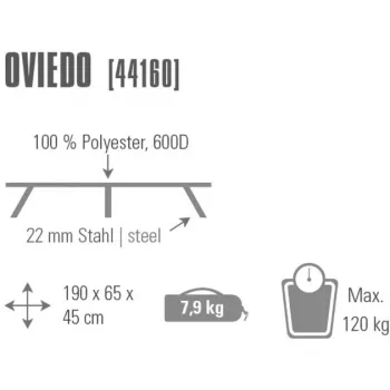 Πτυσσόμενο κρεβάτι Oviedo 44160 (γκρι)