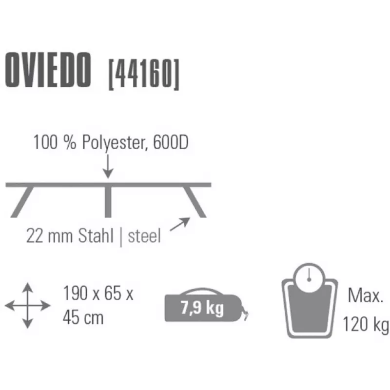 Πτυσσόμενο κρεβάτι Oviedo 44160 (γκρι)