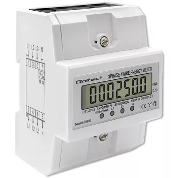 Τριφασικός ηλεκτρονικός μετρητής QOLTEC 50992 400V 100A