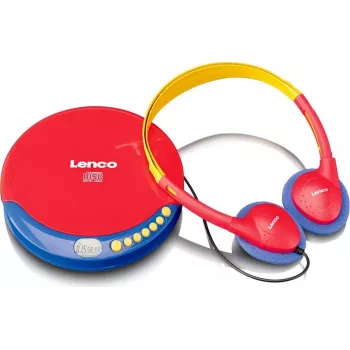 Φορητό CD player Lenco CD-021 Multicolor — φορητό CD player για αναπαραγωγή ήχου, λειτουργία με μπαταρία ή ρεύμα
