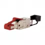 METZ CONNECT - Υποδοχή δικτύου - RJ-45 (M) ευθεία - θωρακισμένη - χωρίς αλογόνα, χωρίς άγκιστρο - Κόκκινο (130G405032-E)