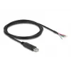 DELOCK καλώδιο προσαρμογέα USB 2.0 Type-A σε σειριακό RS-485 2 m μαύρο