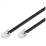 Microconnect MPK102S τηλεφωνικό καλώδιο RJ12 (αρσ.) σε RJ12 (αρσ.), 6P6C, επίπεδο, 2 m, μαύρο