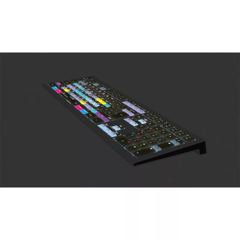 Logickeyboard ASTRA 2 πληκτρολόγιο DaVinci Resolve για Mac, πλήρους μεγέθους, ενσύρματο USB, μηχανισμός ψαλιδιού, QWERTZ γερμανικό, μαύρο