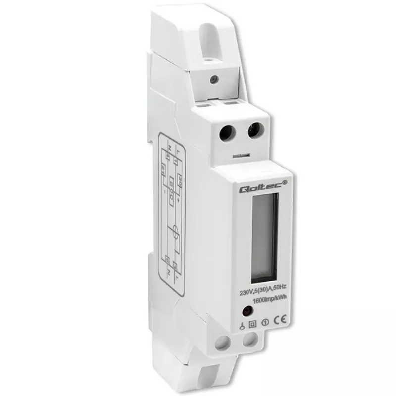 Μονοφασικός ηλεκτρονικός μετρητής QOLTEC 50993 230V 30A