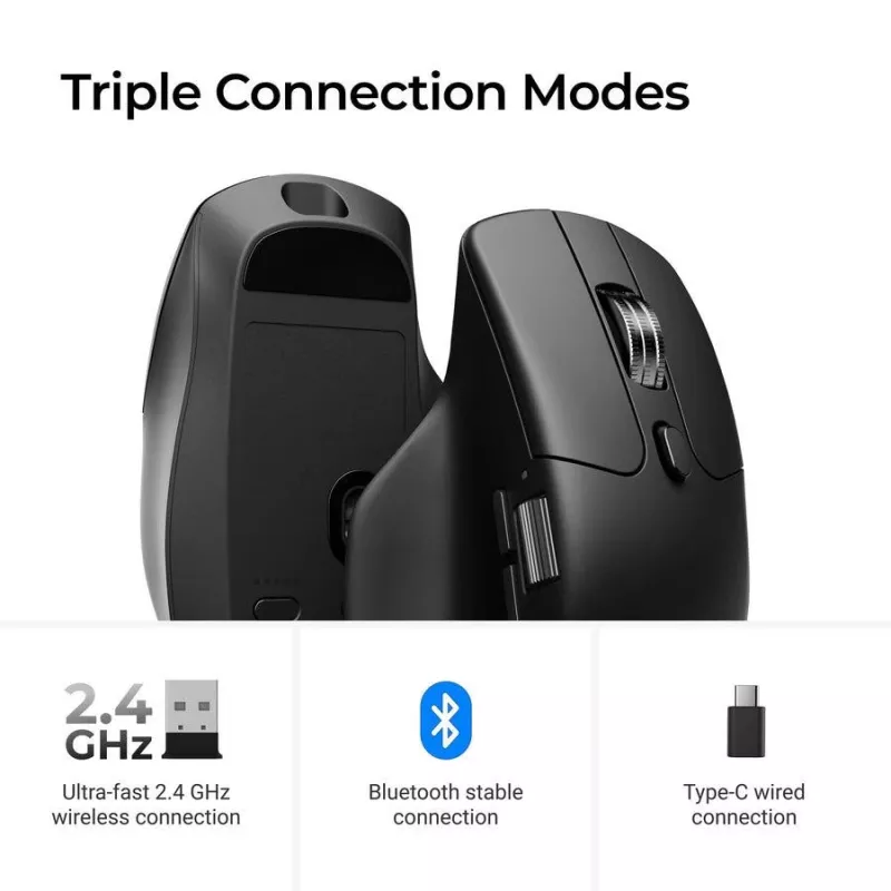 Ποντίκι Keychron M6 Δεξιόχειρας Universal — οπτικό, RF Wireless + Bluetooth + USB-C, 30000 DPI, μαύρο