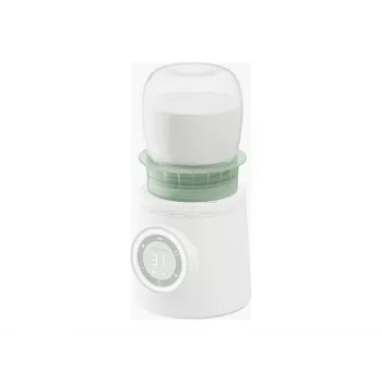 Θερμαντήρας μπιμπερό Momcozy MW003-WH12BA-A — Μπαταρία 80W, έλεγχος αφής, πράσινο/διαφανές/λευκό