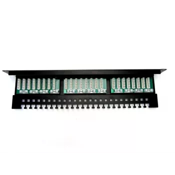 Digitus DN-91524U-EC patch panel 19" 24 θυρών Cat5e U/UTP, 1U, με υποστήριξη καλωδίων, μαύρο