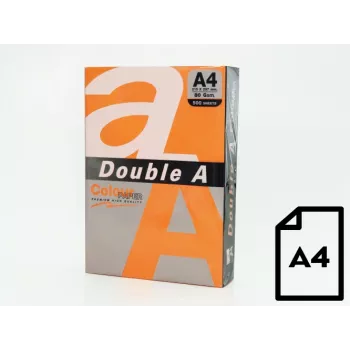 Χρωματιστό χαρτί Double A, 80g, A4, 500 φύλλα, Safran
