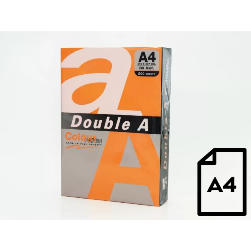 Χρωματιστό χαρτί Double A, 80g, A4, 500 φύλλα, Safran
