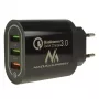 Φορτιστής τοίχου USB MACLEAN MCE479B — 3x θύρες USB, 18W συνολική ισχύς, συμπαγής