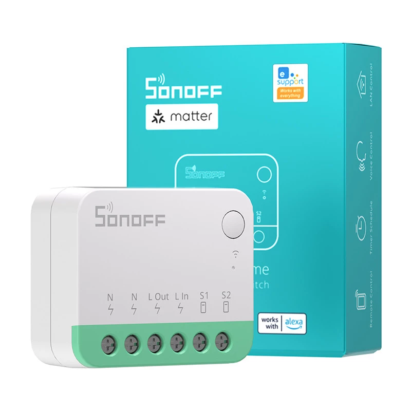 Sonoff MINIR4M Matter έξυπνος μίνι διακόπτης WLAN (HomeKit, SmartThings, Home Assistant).