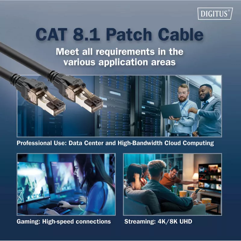 Καλώδιο δικτύου Digitus CAT 8.1 S/FTP RJ45 5m Μαύρο