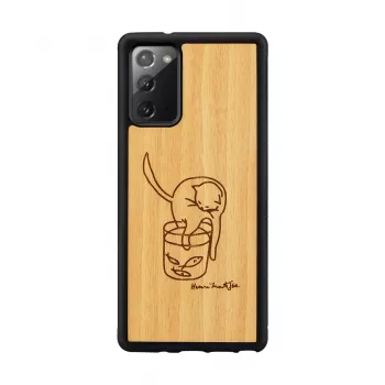 Θήκη προστασίας man and wood για Samsung Galaxy Note 20 με σχέδιο γάτας και ψαριού