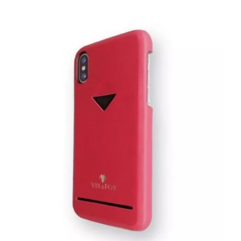 Θήκη πλάτης με υποδοχή καρτών VixFox για iPhone XSMAX ruby red – προστατευτική θήκη με ενσωματωμένη θήκη καρτών