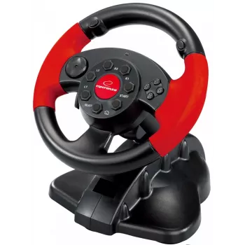 Τιμόνι ESPERANZA EG103 Gaming-Controller — PC/PS2/PS3, 13 πλήκτρα, δόνηση, αισθητήρας επιτάχυνσης, μαύρο/κόκκινο